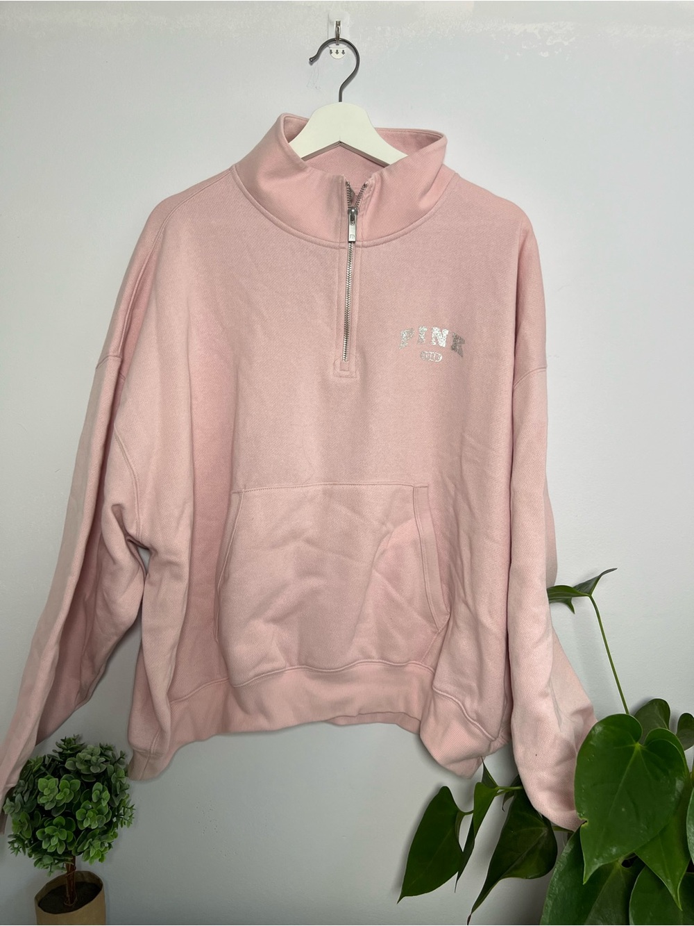 💕 Victoria’s Secret PINK Light Pink Zip-Up Jacket – XL – NWT